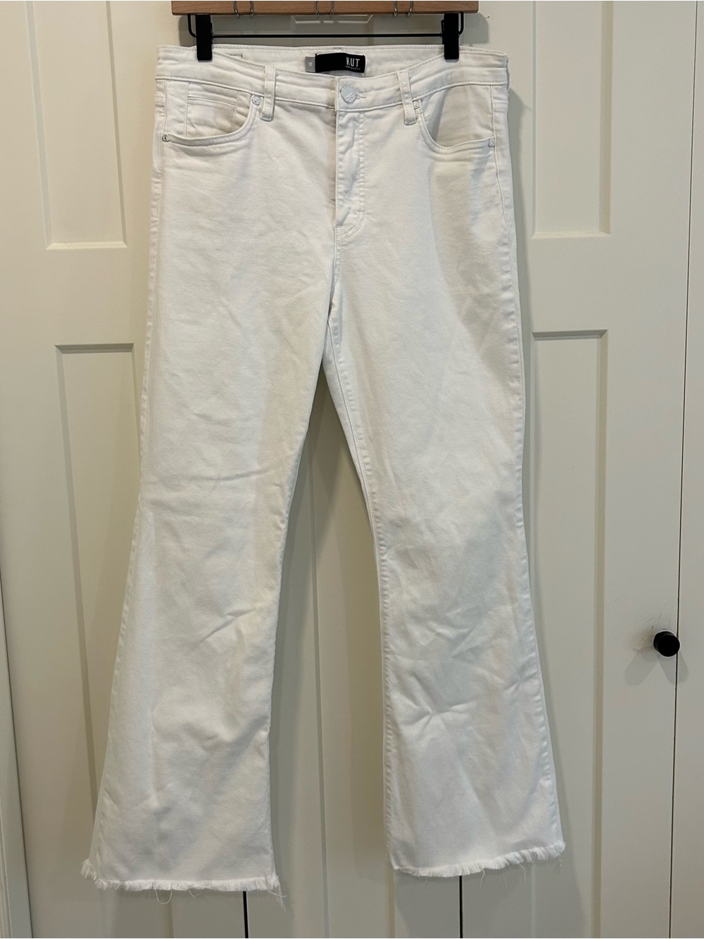 Kut from the Cloth Optic White Stella High Rise Flare Jean - size 10